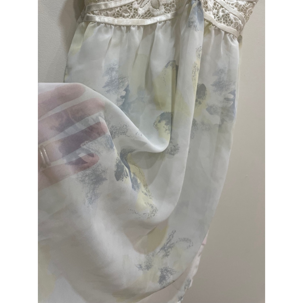 La Vie en Rose Y2K Babydoll Slip Dress S Sheer Lace Coquette Soft Girl Pastel - Picture 3 of 8
